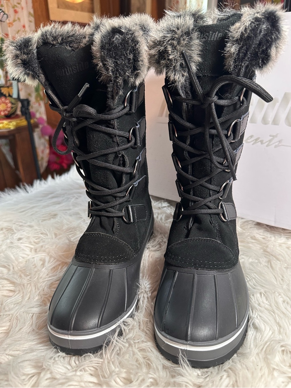 Northside Elements • Tall Waterproof Lace Up Insulated Duck Boots - Picture 7 of 13